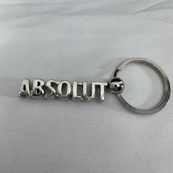 Absolut Vodka Silver Tone Key Ring Vintage Distillery Advertising Collectible - Picture 3 of 5